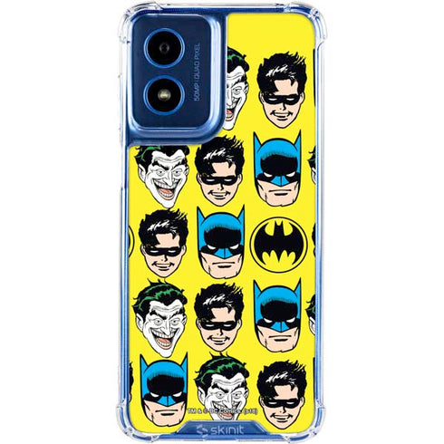 DC Comics Batman Vintage Character Pattern - Joker and Robin Moto G 5G (2024) Clear Case